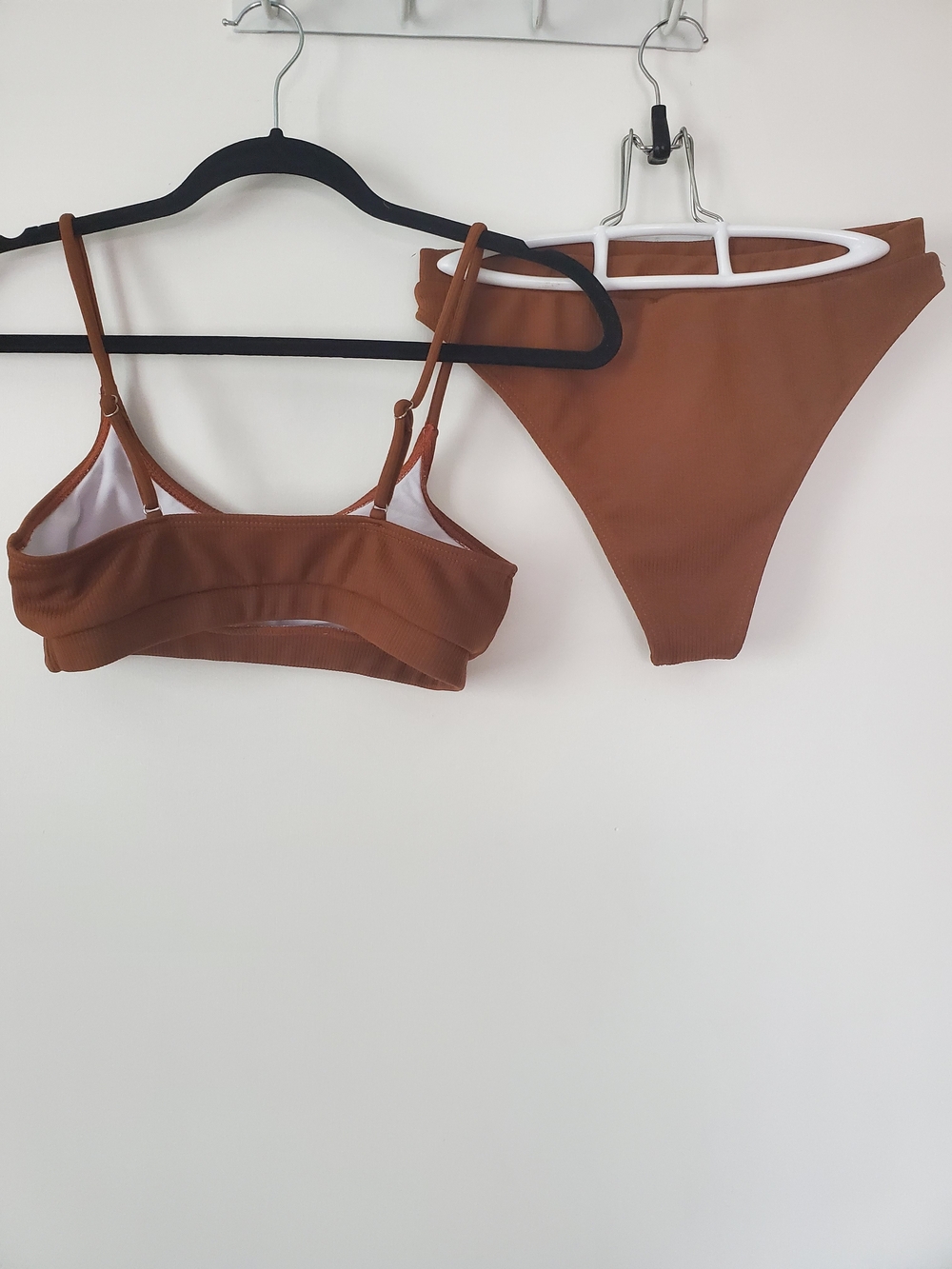 Brown Ribbed Bikini Set - Picture 2 of 2